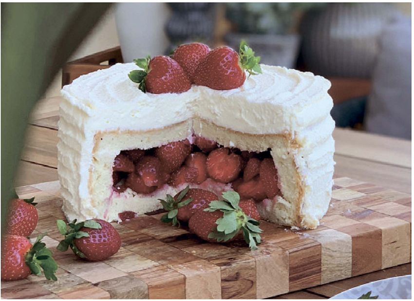 British Strawberry Coconut Cake